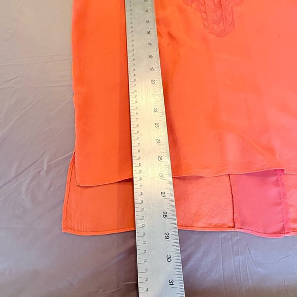 Aryn K Orange Sleeveless Embroidered 100% Silk Blouse Top Size Large MSRP $168 - Picture 7 of 10
